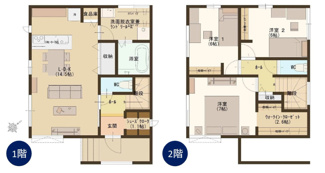 【間取り】 | 新築　加茂市新栄町2号棟 | 3LDKの間取となります、駐車スペース2台