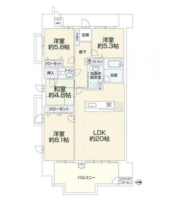パーク・サンリヤン博多の森ＩＶ番館の間取り