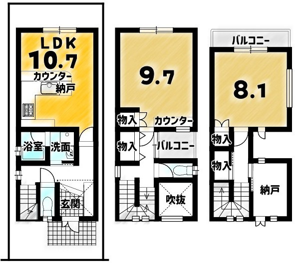 西ノ京南大炊御門町の間取り
