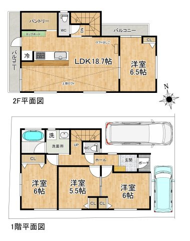 神戸市北区鈴蘭台南町6丁目新築戸建の間取り