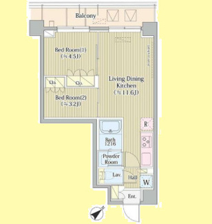 【間取り】 | Ａｖｖｏｌｔｏ　Ｆｅｌｉｃｅ　蒲田Ｓｏｕｔｈ | Ａｖｖｏｌｔｏ　Ｆｅｌｉｃｅ　蒲田Ｓｏｕｔｈ