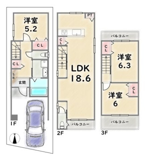 【間取り】 | 右京区太秦安井辰巳町