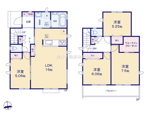 八王子市　大和田町　新築一戸建ての間取り|～南向き4LDK　全室2面採光につき陽当たり・風通し良好です～