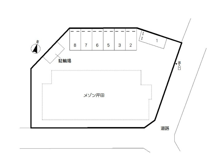 メゾン芹田駐車場の区画図