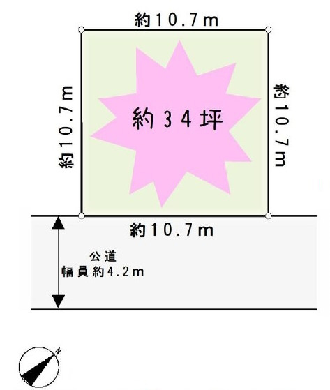 敷地面積34坪　売地　川越市今福