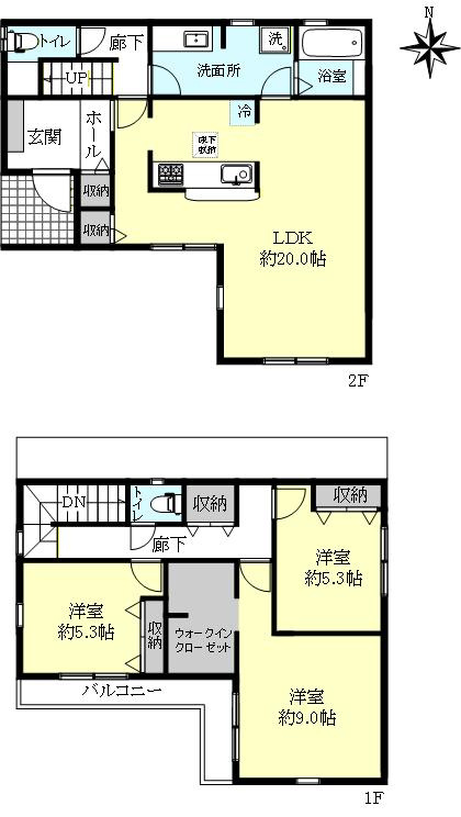 神戸市西区持子1丁目新築戸建の間取り