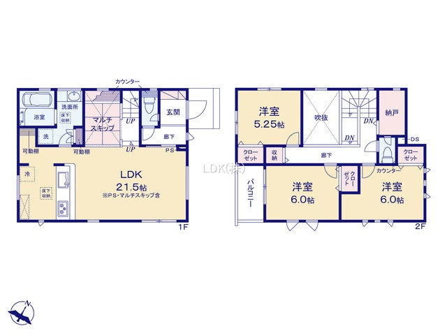 【間取り】 | 新築戸建／ふじみ野市川崎２丁目（全6棟）