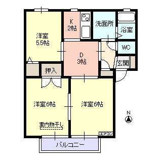 ディアスドリームB棟の間取り