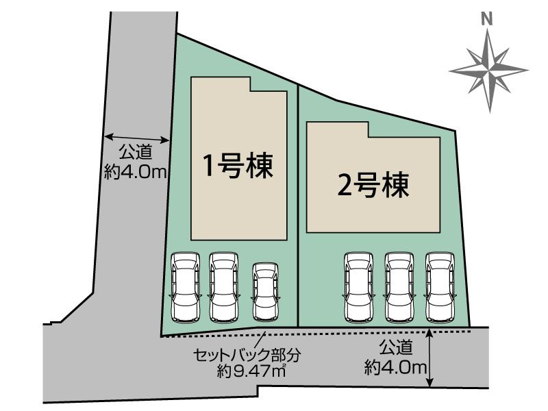 知多市新知斉宮畑47番『仲介手数料無料』新築戸建ての区画図