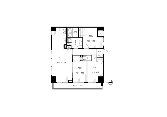 クレストコート中落合の間取り|専有面積66.72㎡の3LDK 設計から施工、管理まで長谷工グループで管理体制良好です
