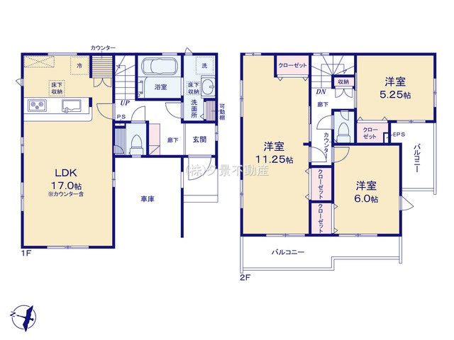 《仲介手数料無料》大宮区堀の内町２丁目103-1新築一戸建てブルーミングガーデンの間取り