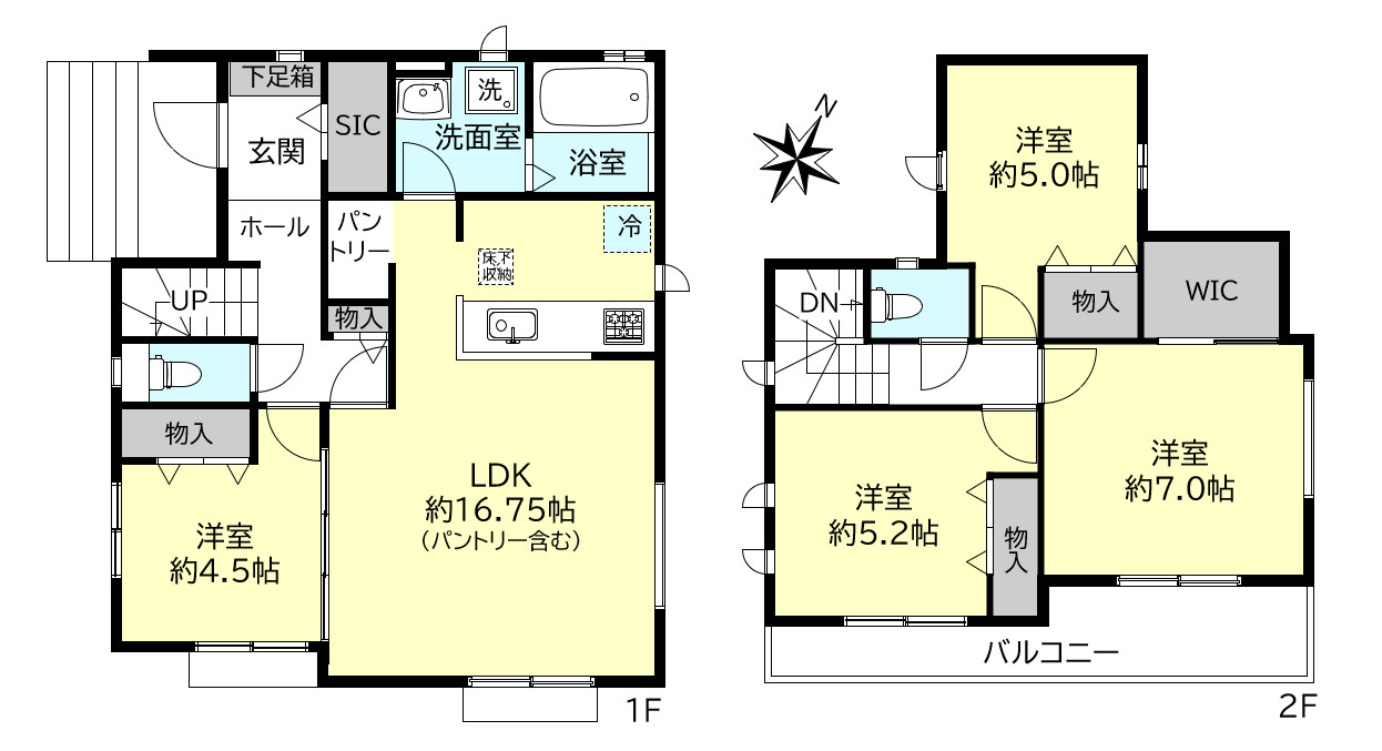 神戸市西区桜が丘東町４丁目新築戸建の間取り