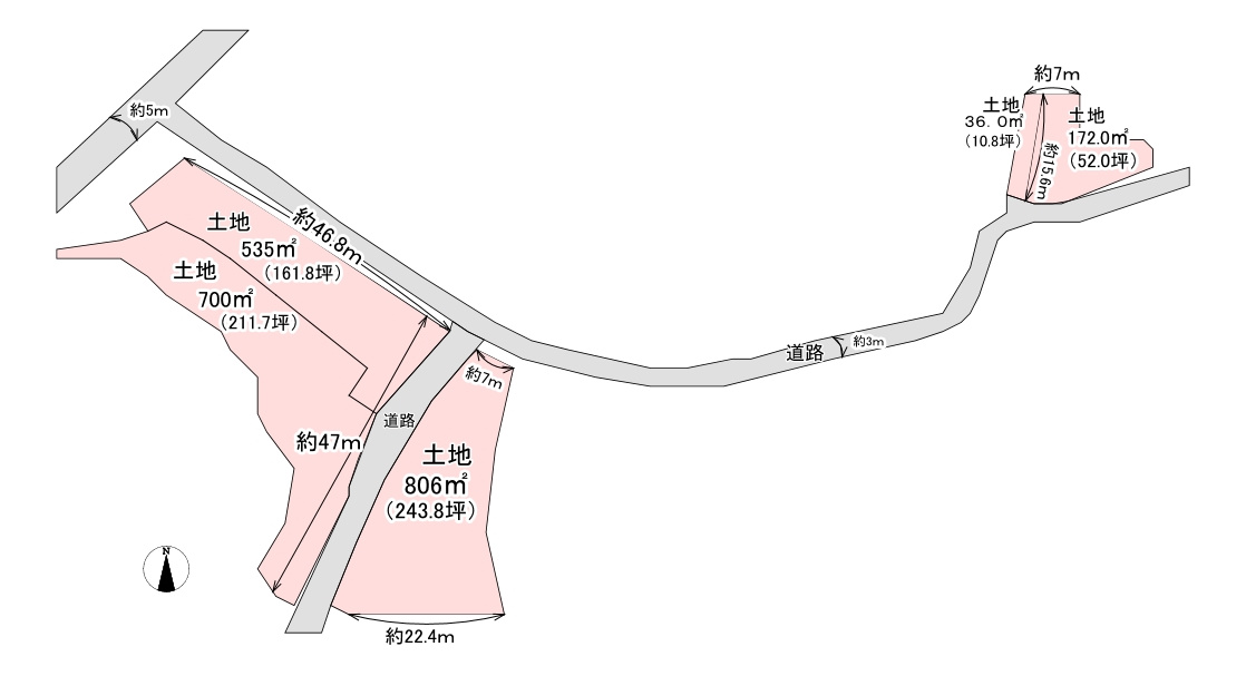 売土地　菊川市川上の土地図|少し離れた場所にあります