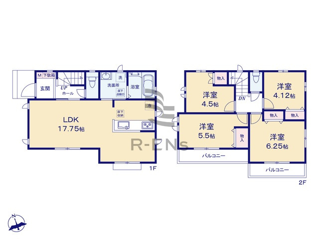 【間取り】 | 西東京市柳沢３丁目　新築戸建て | 4LDK・土地面積88.16ｍ2・建物面積86.53ｍ2