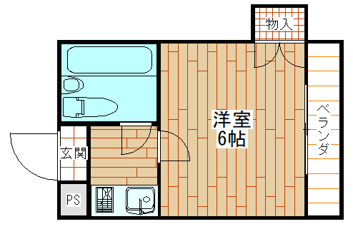 フラットフクハラ ( 近畿大学 一人暮らし )の間取り