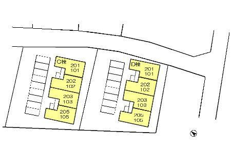 ロイヤルタウン泉　Ｃの区画図|類似間取り
