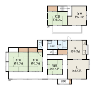 【間取り】 | 笠間市福原5LDK中古住宅