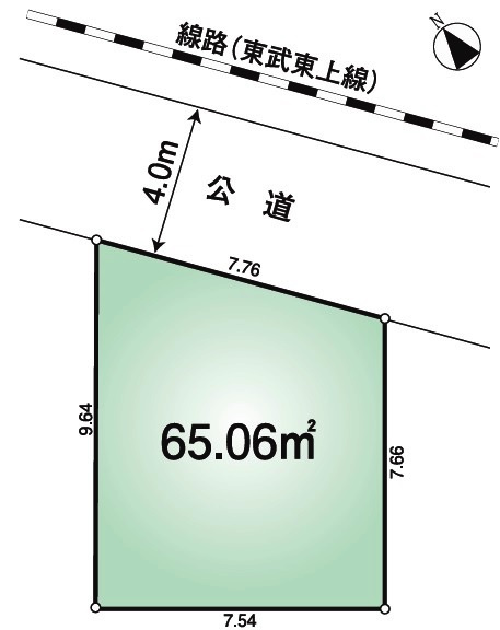 川越市藤間　建築条件なし売地　東武東上線『新河岸駅』徒歩6分　【高階小学区】の土地図