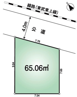 【土地図】 | 川越市藤間　建築条件なし売地　東武東上線『新河岸駅』徒歩6分　【高階小学区】