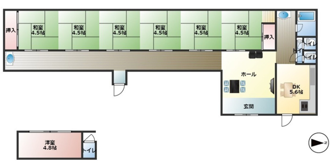 【間取り】 | 南あわじ市阿万吹上　旧民宿