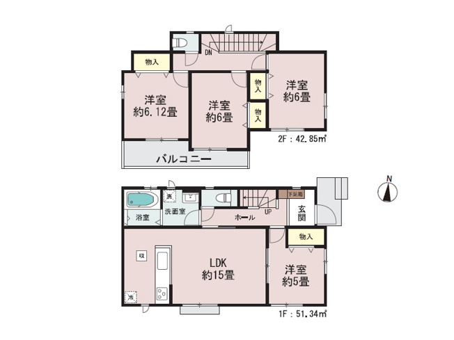 【間取り】 | 新座市栄3丁目　新築一戸建住宅　全5棟　(保谷店) | C号棟/随所に収納を備えた4LDKの住まい。リビング横の洋室は客間やキッズルームとしても大変便利です。※図面を基に作成しています。現況と異なる場合は現況を優先いたします。