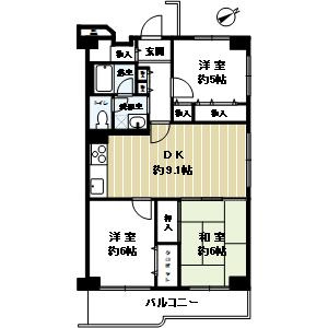 サンハイツ灘の間取り