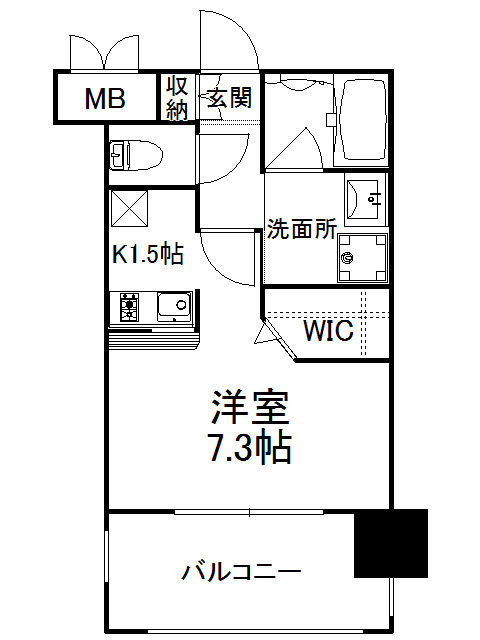 新品家具付きマンション渡辺通23(KaGood福岡)の間取り|※間取りと異なる場合は現状を優先します。