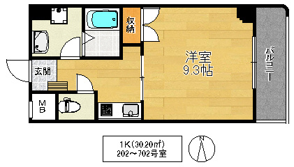 大阪市鶴見区鶴見４丁目の賃貸マンションの間取り