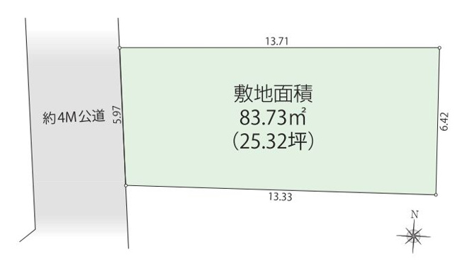 【土地図】 | 練馬区中村北３丁目　売地 | 中村橋駅徒歩4分の利便性、建築条件無しの売地になります