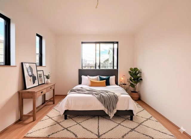 南舞岡4丁目　新築戸建て　第3の洋室|◆柔らかい陽光が差し込む明るいお部屋を演出する設計。彩光の取れる窓が気持ちの良いお部屋を創り上げます。(家具はイメージ写真です）

