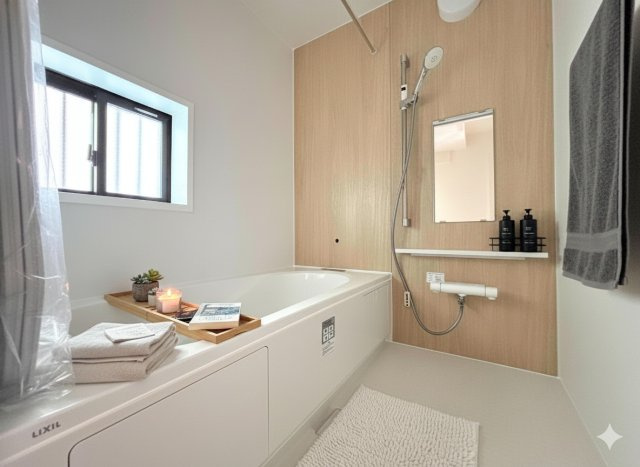 南舞岡4丁目　新築戸建て　第3の浴室|◆お子様と一緒にバスタイムを楽しめる広々空間。浴室乾燥機付で心地よいバスタイムを実現します。(家具はイメージ写真です）

