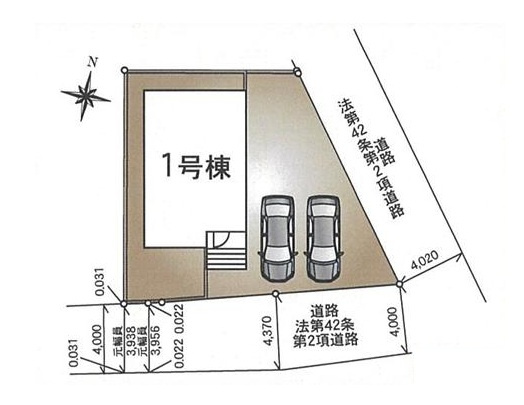 龍ヶ崎市川余郷第1　新築戸建の区画図