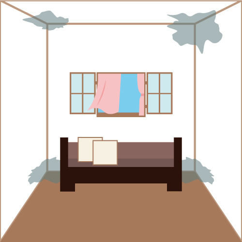 梅雨の時期の湿気が多い部屋