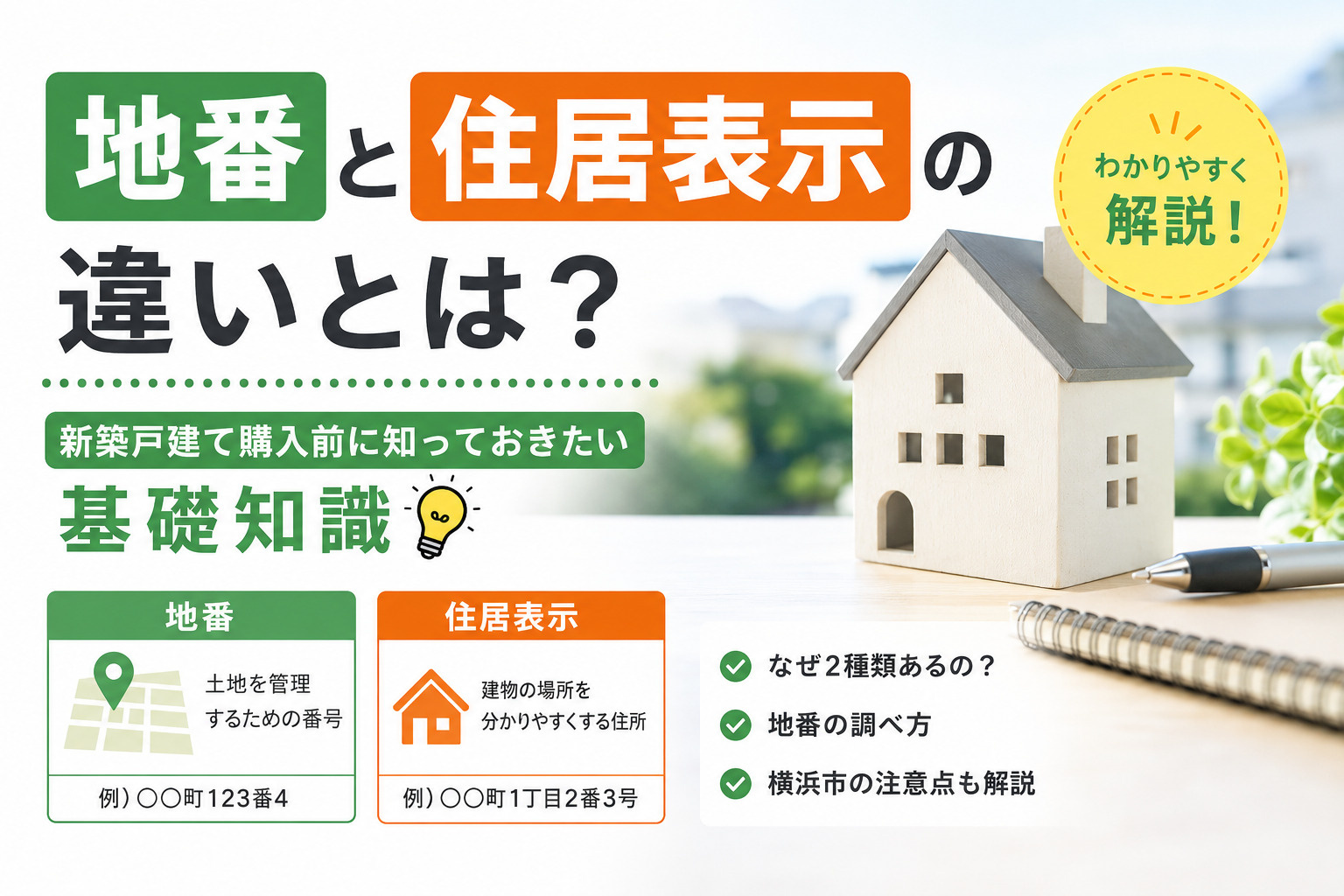 地番と住居表示の違いとは?新築戸建て購入前に知っておきたい基礎知識の画像