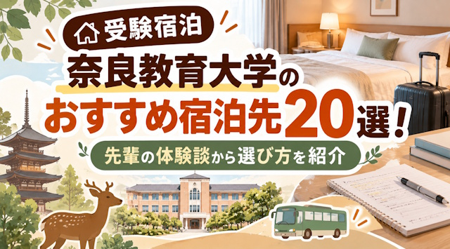 【受験宿泊】奈良教育大学生の先輩に聞いてみた！奈良教育大学生活共同組合(大学生協)提携店のおすすめ宿泊先 20選！の画像