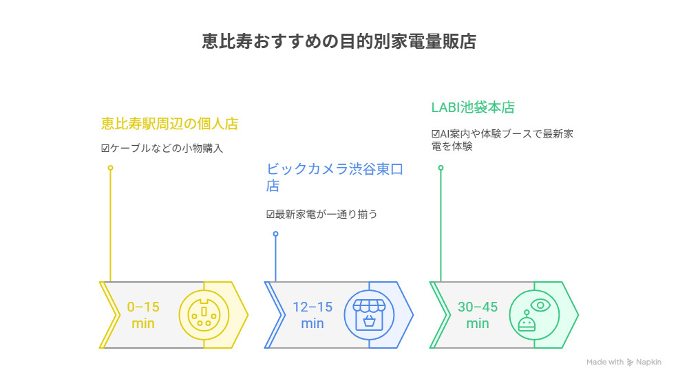 恵比寿おすすめの目的別家電量販店