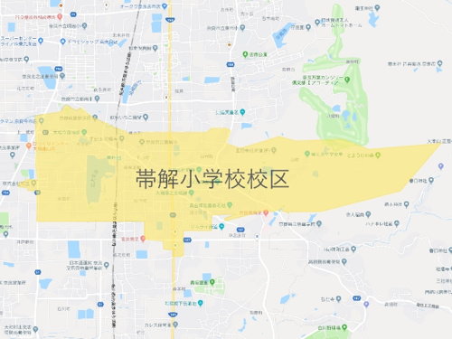奈良市立帯解小学校（おびとけしょうがっこう）校区地図