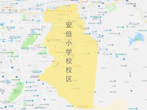 桜井市立安倍小学校（あべしょうがっこう）校区地図