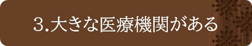 大きな医療機関がある