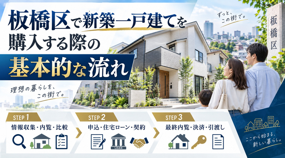板橋区で新築一戸建てを購入する際の基本的な流れの画像