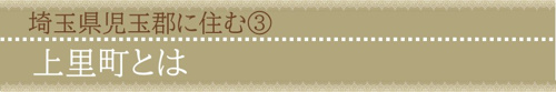 埼玉県児玉郡に住む③上里町とは
