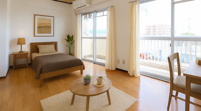 【ルームツアー】南京終岡田マンションⅠ｜駅前の1DK賃貸マンション！一人暮らしでゆったりとしたお部屋をお探しの方にピッタリな学生向けの画像