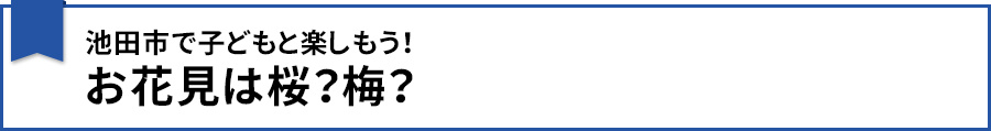 【池田市で子どもと楽しもう！お花見は桜？梅？】
