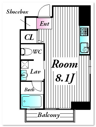 ワンルームの間取り図