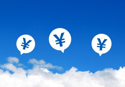 空に￥マークが噴出しになっている写真