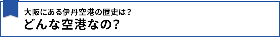 大阪にある伊丹空港の歴史は？どんな空港なの？