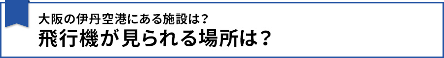 大阪の伊丹空港にある施設は？飛行機が見られる場所は？
