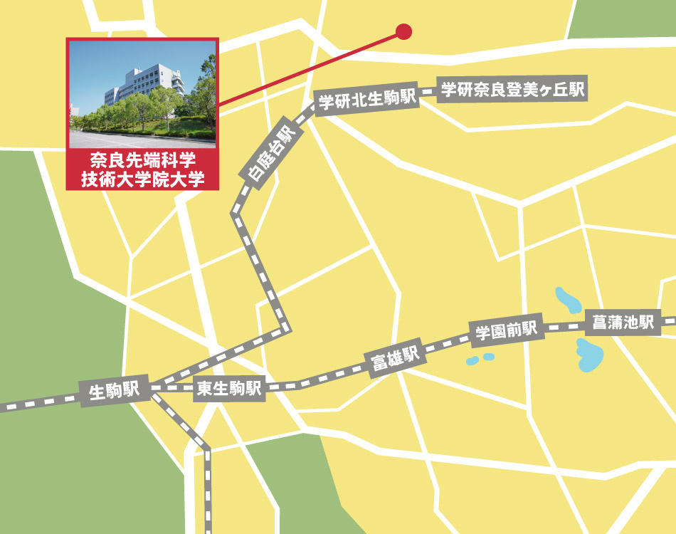 奈良先端科学技術大学院大学周辺の検索地図