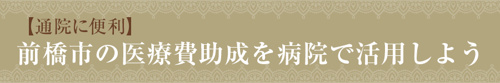 【【通院に便利】前橋市の医療費助成を病院で活用しよう】