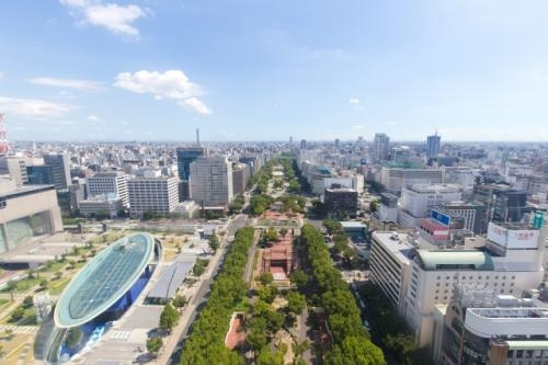 名古屋市内を上空から撮影した写真